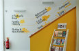 Seaford Library, hand painted wall directory.